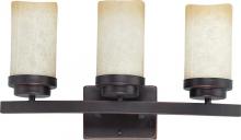  60/3843 - Lucern ES - 3 Light Vanity w/ Saddle Stone Glass - (3) 13w GU24 Lamps Included