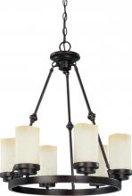 Nuvo 60/3845 - Lucern ES - 6 Light 20" Round Chndlr w/ Saddle Stone Glass - (6) 13w GU24 Lamps Included