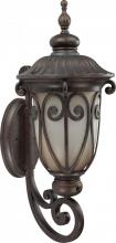 Nuvo 60/3921 - 1-Light Large Outdoor Wall Lantern (Arm Up) with Photocell in Burlwood Finish with Frosted Wheat