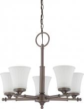 Nuvo 60/4015 - 5-Light Chandelier in Aged Pewter Finish with Frosted Etched Glass