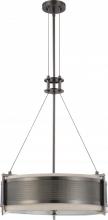 Nuvo 60/4033 - 4-Light Round Pendant Light Fixture in Hazel Bronze Finish with Khaki Shade and (4) 13W GU24 Lamps