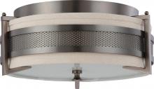 Nuvo 60/4036 - 3-Light Small Flush Mount Ceiling Light in Hazel Bronze Finish with Khaki Shade/Cream Diffuser and