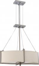 Nuvo 60/4045 - 4-Light Oval Pendant Light Fixture in Hazel Bronze Finish with Khaki Shade/Cream Diffuser and (4)