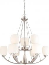 Nuvo 60/4189 - Helium - 9 Light Two Tier Chandelier w/ Satin White Glass