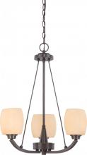 Nuvo 60/4205 - 3-Light Chandelier in Vintage Bronze Finish with Cream Beige Glass