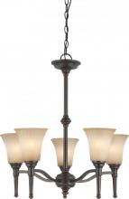 Nuvo 60/4246 - 5-Light Medium Chandelier in Georgetown Bronze Finish with Sienna Glass