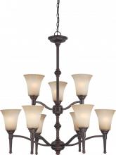 Nuvo 60/4249 - Franklin - 12 Light Two Tier Chandelier w/ Sienna Glass