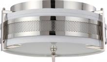 Nuvo 60/4336 - 3-Light Small Flush Mount Ceiling Light in Polished Nickel Finish with Slate Gray Shade/Frosted