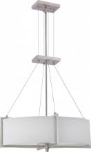 Nuvo 60/4345 - 4-Light Oval Pendant Light in Brushed Nickel Finish with Slate Gray Shade/Frosted Diffuser and (4)