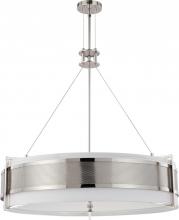 Nuvo 60/4444 - Diesel - 6 Light Round Pendant w/ Slate Gray Fabric Shade