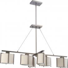 Nuvo 60/4461 - Portia - 6 Light Island Pendant w/ Khaki Fabric Shades