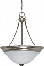 Nuvo 60/465 - 2-Light Hanging Pendant Light Fixture in Brushed Nickel Finish with Alabaster Glass and (2) 18W GU24