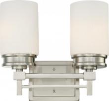 Nuvo 60/4702 - 2-Light Vanity Light Fixture in Brushed Nickel Finish with White Satin Glass