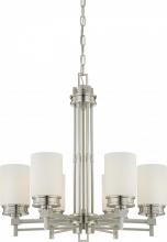 Nuvo 60/4705 - 6-Light Brushed Nickel Chandelier with White Satin Glass