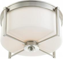 Nuvo 60/4712 - 3-Light Flush Mount Ceiling Light in Brushed Nickel Finish with White Satin Glass