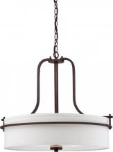 Nuvo 60/5008 - 3-Light Pendant Light Fixture in Venetian Bronze Finish with White Linen Shade