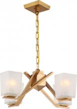 Nuvo 60/5081 - Timone - 4 Light Pendant with Etched Sandstone Glass; Vintage Brass Finish