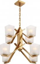 Nuvo 60/5082 - Timone - 8 Light Chandelier with Etched Sandstone Glass; Vintage Brass Finish