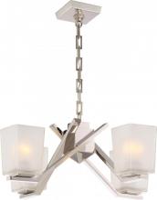 Nuvo 60/5091 - Timone - 4 Light Chandelier with Etched Sandstone Glass; Polished Nickel Finish