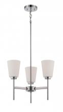 Nuvo 60/5215 - 3-Light Polished Nickel Chandelier with White Satin Glass