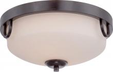 Nuvo 60/5396 - 2-Light Flush Mounted Light Fixture in Georgetown Bronze Finish with Etched Opal Glass