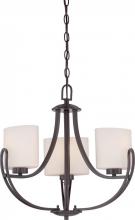 Nuvo 60/5398 - 3-Light Chandelier in Georgetown Bronze Finish with Etched Opal Glass