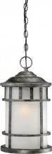 Nuvo 60/5734 - 1-Light 9.5" Hanging Outdoor Fixture in Aged Silver Finish and Frosted Seeded Glass