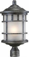 Nuvo 60/5735 - 1-Light 9.5" Post Mounted Outdoor Fixture in Aged Silver Finish and Frosted Seeded Glass