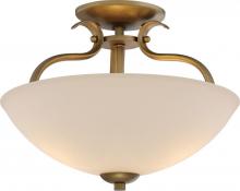 Nuvo 60/5816 - Dillard - 2 Light Semi Flush Fixture with White Glass