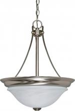 Nuvo 60/590 - 3-Light Hanging Dome Pendant Light Fixture (Close-to-Ceiling Conversion Kit Included) in Brushed