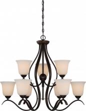 Nuvo 60/5919 - Dillard - 9 Light 2-Tier Chandelier with White Glass