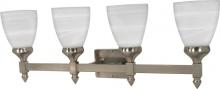 Nuvo 60/594 - 4-Light Vanity Fixture in Brushed Nickel Finish with Alabaster Glass