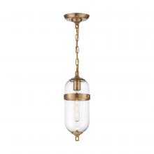 Nuvo 60/6911 - Fathom- 1 Light Mini Pendant - with Clear Glass - Vintage Brass Finish