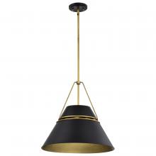 Nuvo 60/7768 - Adina 3 Light Large Pendant; Matte Black and Natural Brass Finish