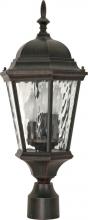 Nuvo 60/798 - Fordham - 3 Light - 22" - Post Lantern - w/ Clear Water Glass