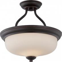 Nuvo 62/394 - Kirk - 2 Light Semi Flush with Etched Opal Glass - LED Omni Included