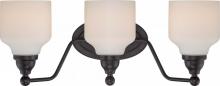 Nuvo 62/398 - Kirk - 3 Light Vanity Fixture with Satin White Glass - LED Omni Included