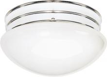 Nuvo SF77/346 - 2 Light - 10" Flush with White Glass - Polished Chrome