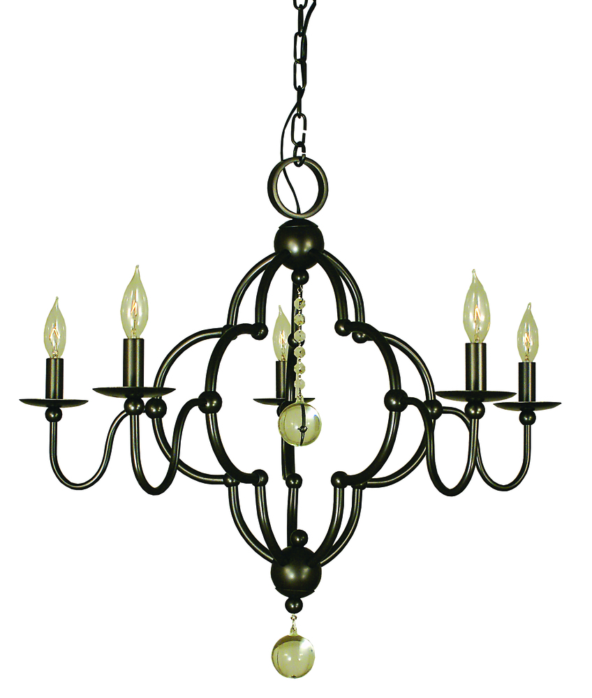 5-Light Mahogany Bronze Quatrefoil Dining Chandelier