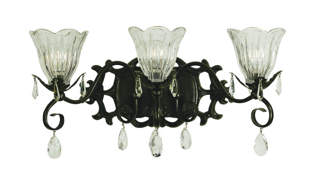 3-Light Matte Black Liebestraum Sconce