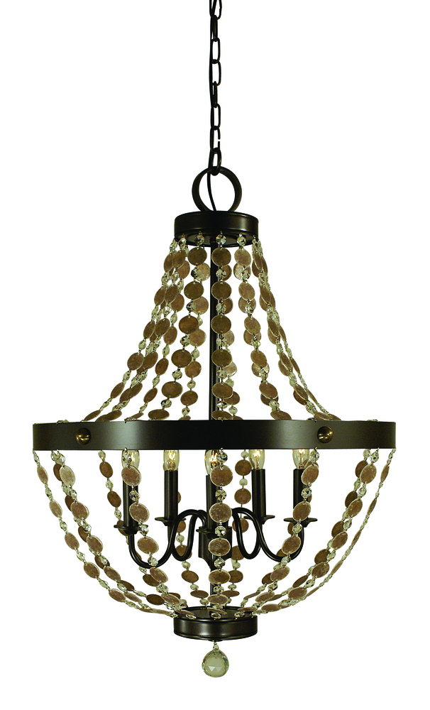 5-Light Brushed Nickel Naomi Chandelier