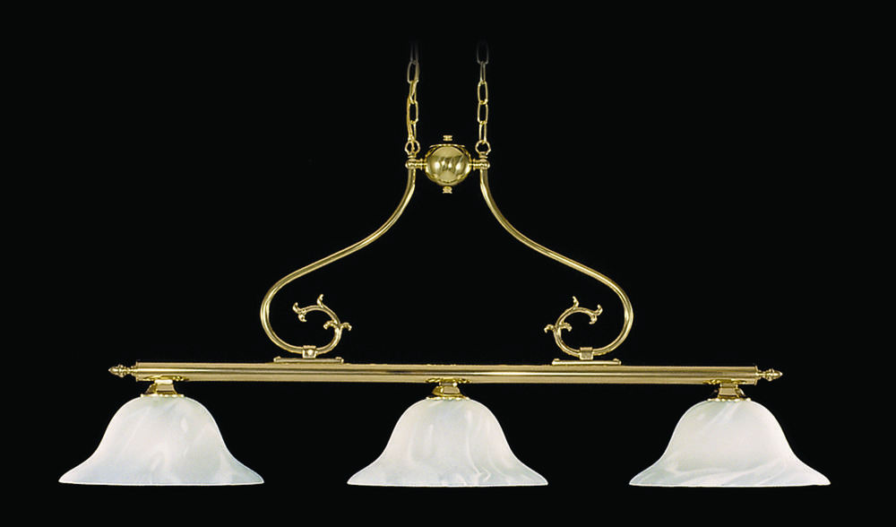 3-Light Siena Bronze Fin De Siecle Island Chandelier