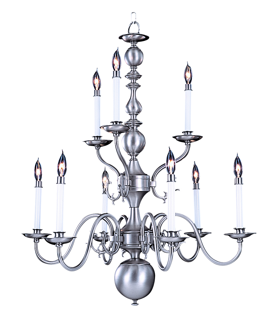 9-Light Satin Pewter Jamestown Dining Chandelier