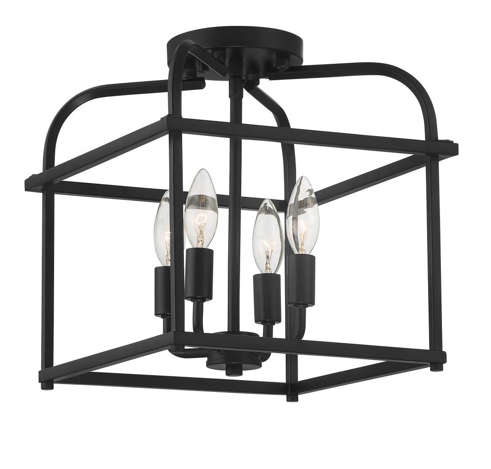 4-Light Ceiling Light in Matte Black