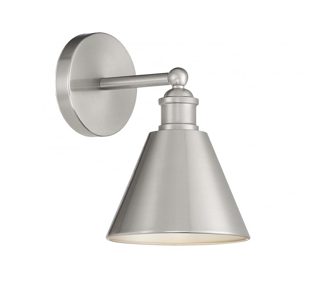 1-Light Wall Sconce in Brushed Nickel