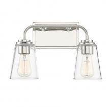 Savoy House Meridian M80043PN - 2-Light Bathroom Vanity Light in Polished Nickel