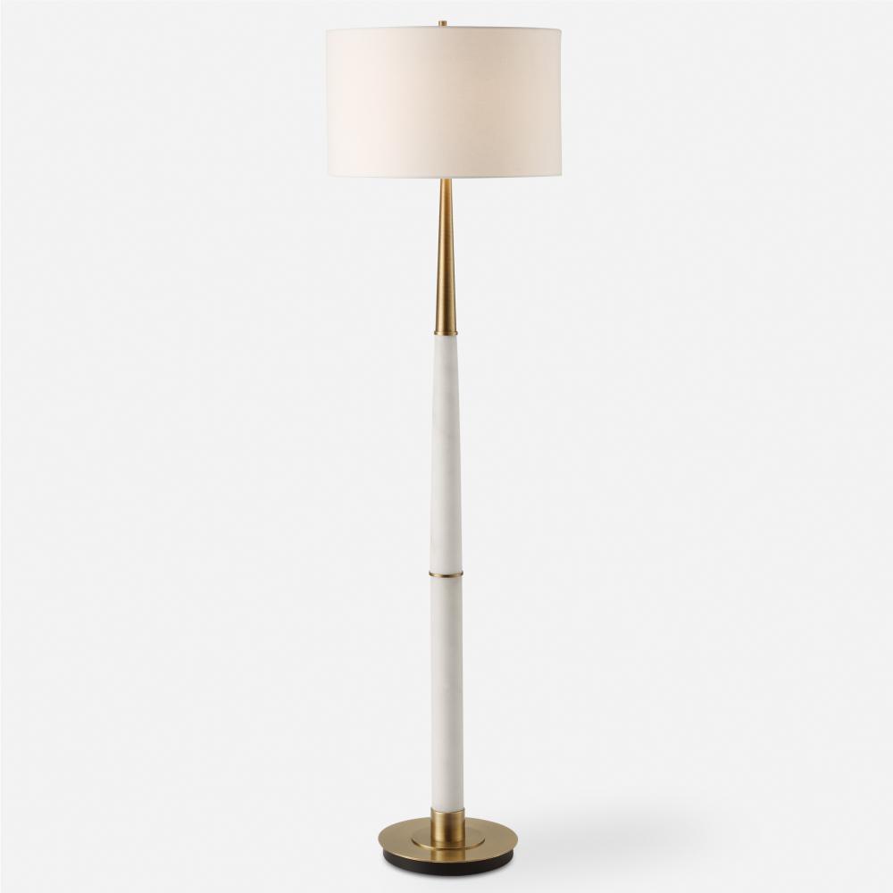 Uttermost Faro White Marble Floor Lamp