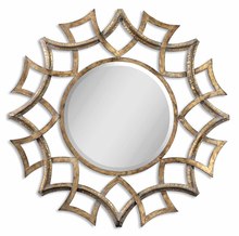 Uttermost 12730 B - Uttermost Demarco Round Antique Gold Mirror