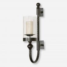Uttermost 19476 - Uttermost Garvin Twist Metal Sconce with Candle