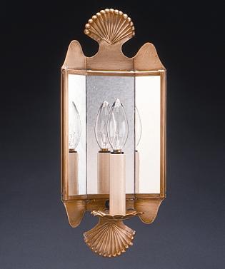 Mirrored Wall Sconce Crimp Top And Bottom Dark Brass 1 Cnadelabra Socket Plain Mirror